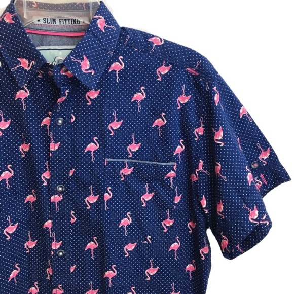 Good Vibes by Drill Other - Navy Flamingo Slim Fit Good Vibes By Drill Shirt